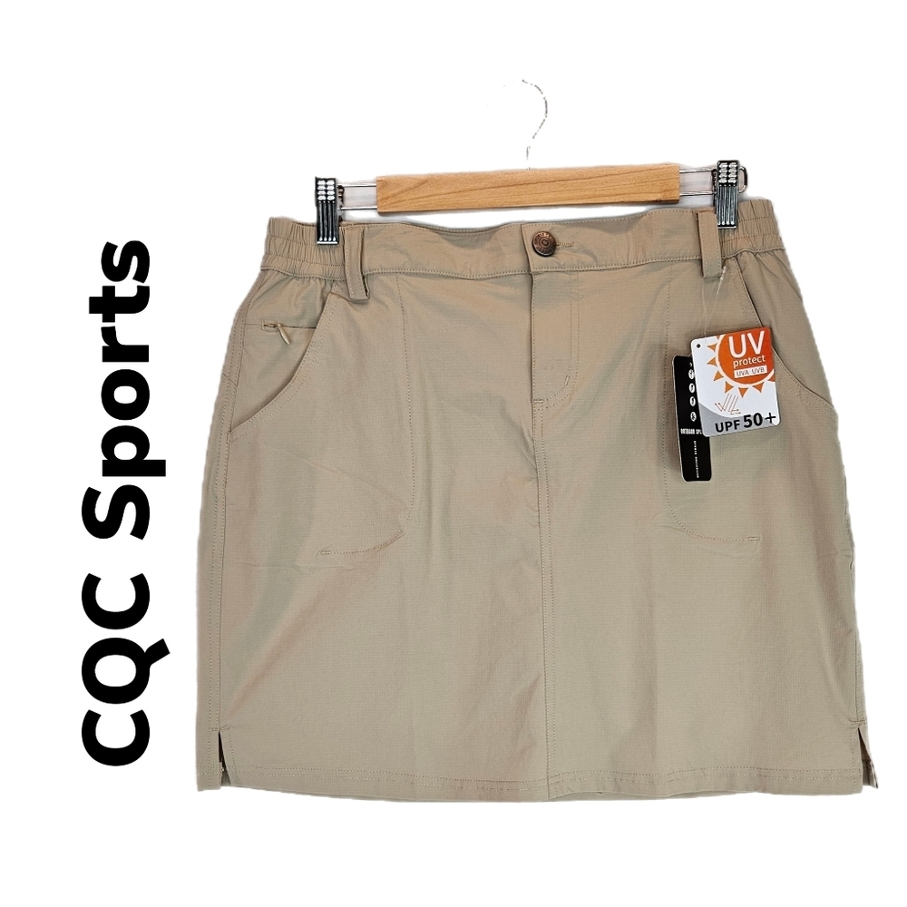CQC Sport Womens Skort Tan Sz M Tennis Golfing Walking Field Hockey UPF 50 +